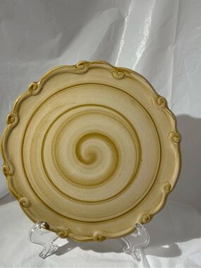 California Pantry Swirled Ceramic Trivet Plate in Warm Honey Yellow Swirl